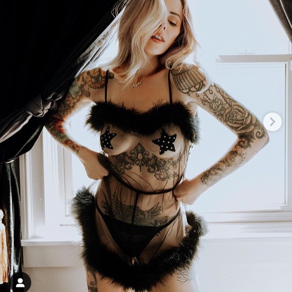 Savage X Fenty Marabou Romper NWT - Picture 6 of 8